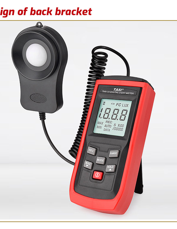 Digital Lux Meter - Measures 0-200,000 Lux for various applications like photography, office, lab, stage, and planting. Switchable Lux/FC units