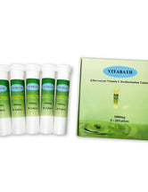 VITABATH Effervescent Vitamin C Dechlorination Tablets,1000mg, 100tablets-FULL BOX, Remove 99.99% Chlorine