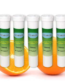 VITABATH Effervescent Vitamin C Dechlorination Tablets,1000mg, 100tablets-FULL BOX, Remove 99.99% Chlorine