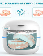 Dental Ultrasonic U V Cleaning False Teeth Aligner Retainer Mouth Guard Ultrasonic Denture Cleaner with Automatic Breathing Light (3 color)