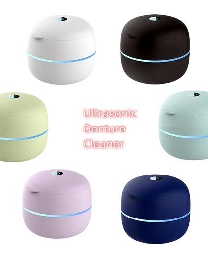 Dental Ultrasonic U V Cleaning False Teeth Aligner Retainer Mouth Guard Ultrasonic Denture Cleaner with Automatic Breathing Light (3 color)