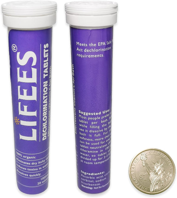 Organic Vitamin C Bath Soak Tablets – Fast-Dissolving 1000mg Help to Sensitive Skin, Dry & Itchy Skin, Rough & Dry Hair, 100 Tablets