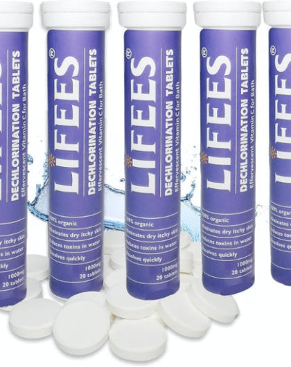 Organic Vitamin C Bath Soak Tablets – Fast-Dissolving 1000mg Help to Sensitive Skin, Dry & Itchy Skin, Rough & Dry Hair, 100 Tablets