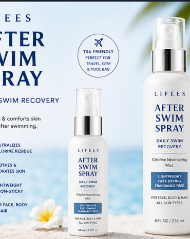 Vitamin C After Swim Spray for Skin & Hair – Chlorine Neutralizing Body Mist, Removes Chlorine Odor, Hydrates & Soothes, Gentle for Sensitive Skin & Kids, No Rinse
