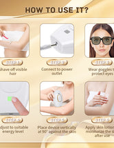 IPL Hair Removal Device for Women & Men - Lasting Hair Regrowth Reduction, Virtually Painless Alternative to Salon Laser Removal 【GIFT BOX】