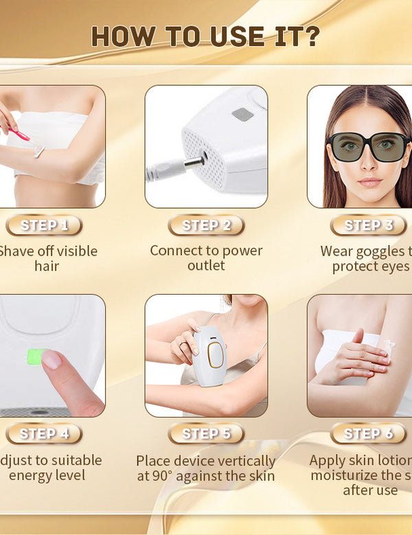 IPL Hair Removal Device for Women & Men - Lasting Hair Regrowth Reduction, Virtually Painless Alternative to Salon Laser Removal 【GIFT BOX】