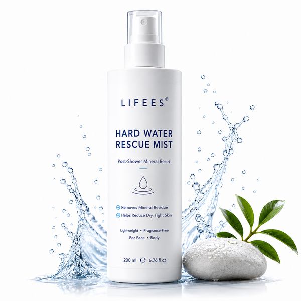 Hard Water Body Mist – Post-Shower Mineral Remover Spray for Face & Body – Helps Reduce Dry, Tight Skin – Fragrance-Free, Sensitive Skin Friendly