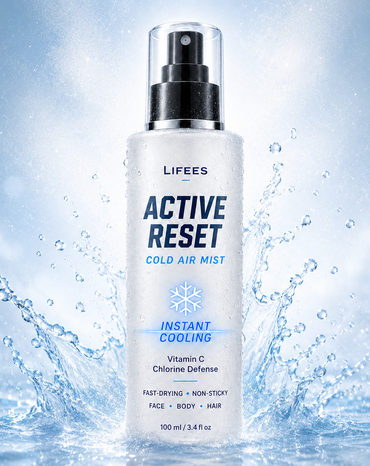 Instant Cooling Body Spray, After Swim Chlorine Removal Mist, Vitamin C Active Reset Spray for Hair & Skin, No Rinse, Non-Sticky, Post Workout & Beach (100ml)